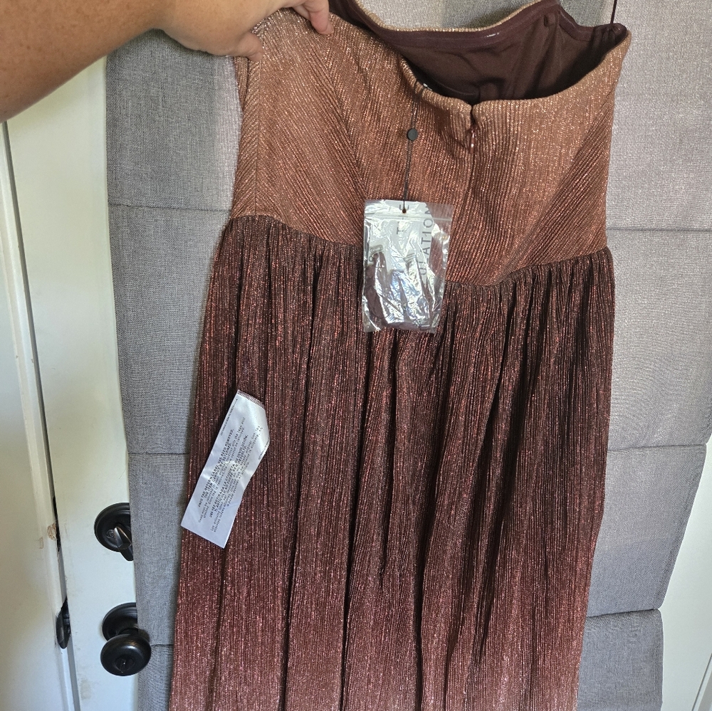 Dress the Population Nadine Ombré Metallic Strapless Fit & Flare Dress Sz XL - Picture 5 of 10